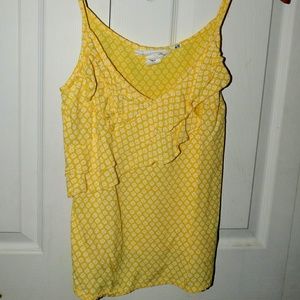 Yellow ruffled blouse
